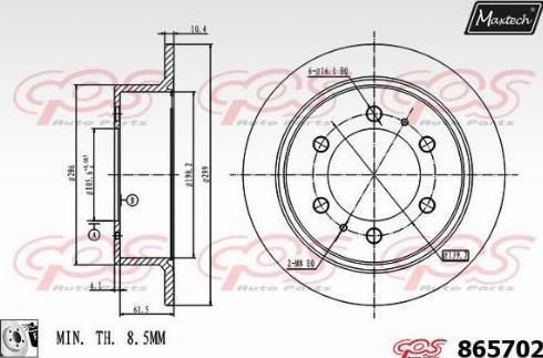 Maxtech 865702.0080 - Bremžu diski ps1.lv