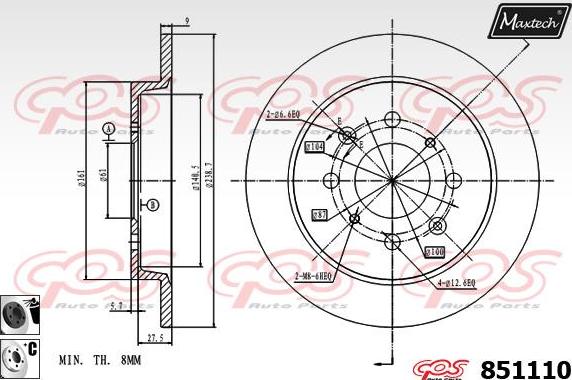 Maxtech 865702 - Bremžu diski ps1.lv