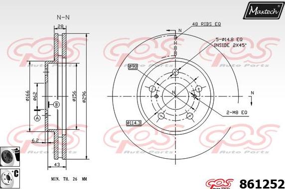 Maxtech 861094 - Bremžu diski ps1.lv