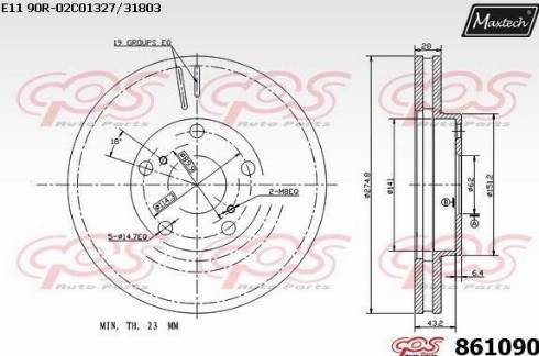 Maxtech 861090.0000 - Bremžu diski ps1.lv