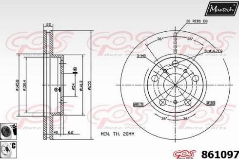 Maxtech 861097.6060 - Bremžu diski ps1.lv