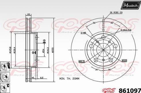 Maxtech 861097.6880 - Bremžu diski ps1.lv