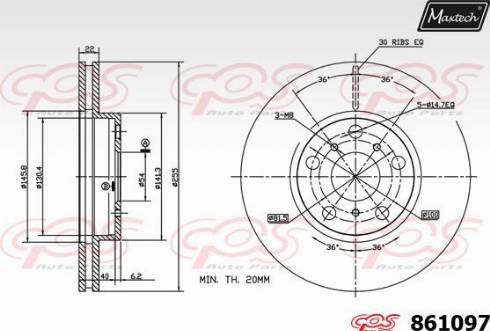 Maxtech 861097.0000 - Bremžu diski ps1.lv