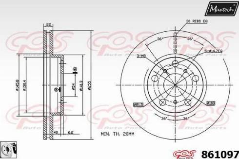 Maxtech 861097.0080 - Bremžu diski ps1.lv