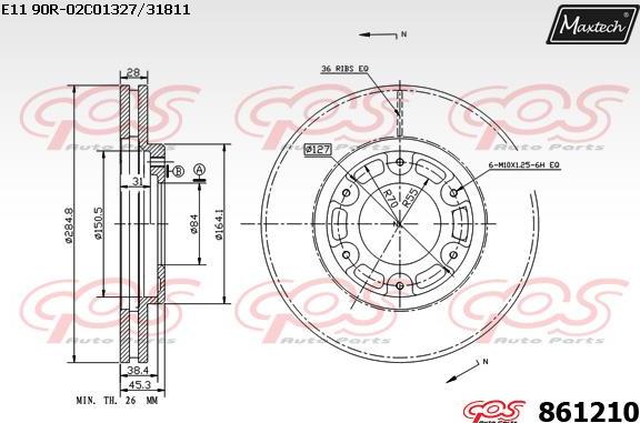 Maxtech 861040 - Bremžu diski ps1.lv