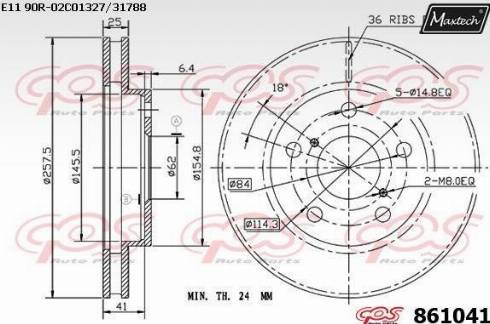 Maxtech 861041.0000 - Bremžu diski ps1.lv