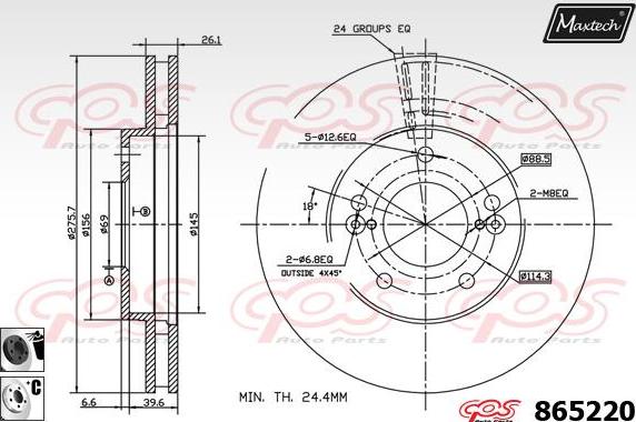 Maxtech 861041 - Bremžu diski ps1.lv