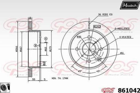 Maxtech 861042.0060 - Bremžu diski ps1.lv