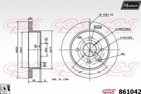 Maxtech 861042.0080 - Bremžu diski ps1.lv