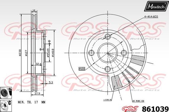 Maxtech 861004 - Bremžu diski ps1.lv