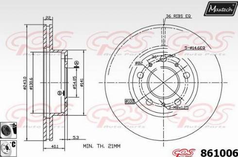 Maxtech 861006.6060 - Bremžu diski ps1.lv