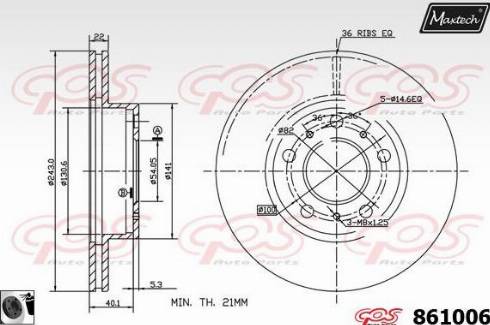 Maxtech 861006.0060 - Bremžu diski ps1.lv