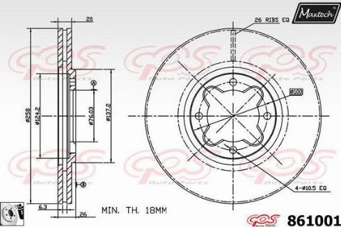 Maxtech 861001.0080 - Bremžu diski ps1.lv