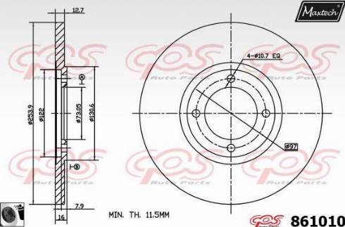 Maxtech 861010.0060 - Bremžu diski ps1.lv