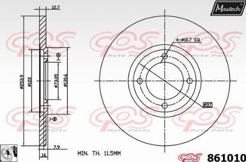 Maxtech 861010.0080 - Bremžu diski ps1.lv