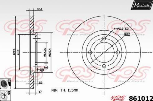 Maxtech 861012.6060 - Bremžu diski ps1.lv