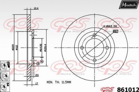 Maxtech 861012.6880 - Bremžu diski ps1.lv