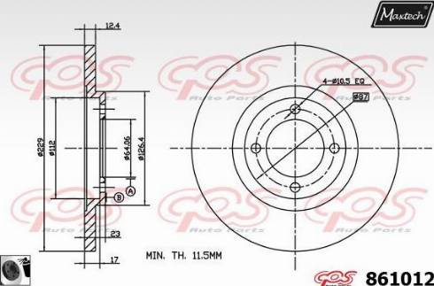 Maxtech 861012.0060 - Bremžu diski ps1.lv