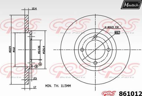 Maxtech 861012.0000 - Bremžu diski ps1.lv