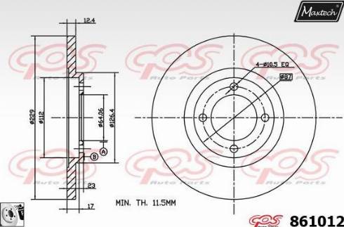 Maxtech 861012.0080 - Bremžu diski ps1.lv