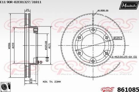 Maxtech 861085.0060 - Bremžu diski ps1.lv