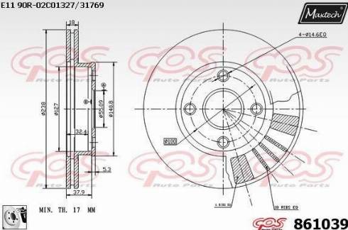 Maxtech 861039.0080 - Bremžu diski ps1.lv