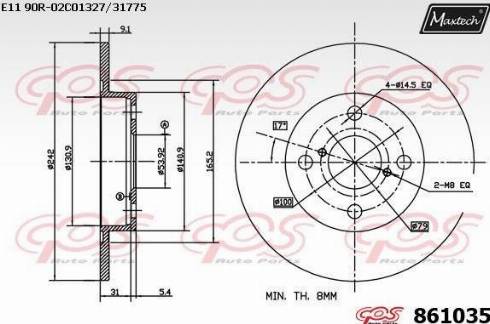 Maxtech 861035.0000 - Bremžu diski ps1.lv