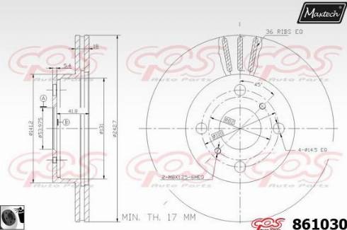 Maxtech 861030.0060 - Bremžu diski ps1.lv