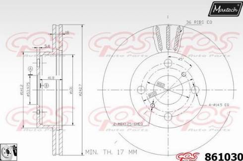 Maxtech 861030.0080 - Bremžu diski ps1.lv