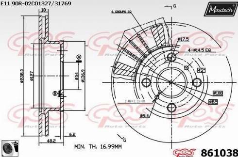 Maxtech 861038.0060 - Bremžu diski ps1.lv