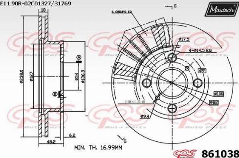 Maxtech 861038.0000 - Bremžu diski ps1.lv