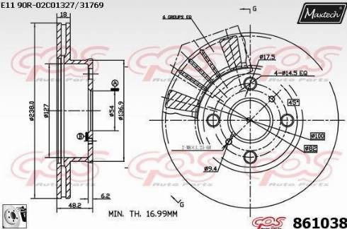 Maxtech 861038.0080 - Bremžu diski ps1.lv