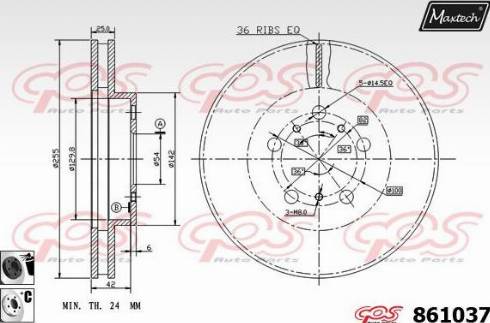 Maxtech 861037.6060 - Bremžu diski ps1.lv