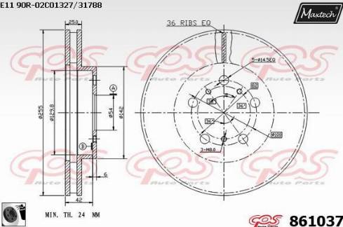 Maxtech 861037.0060 - Bremžu diski ps1.lv