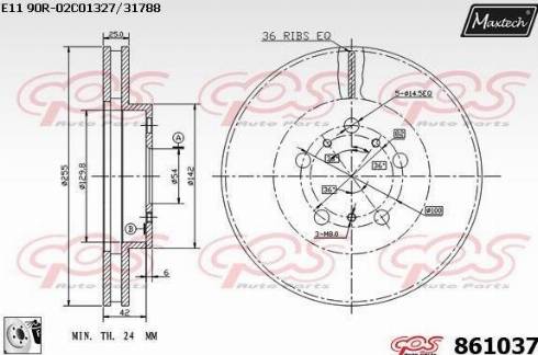 Maxtech 861037.0080 - Bremžu diski ps1.lv