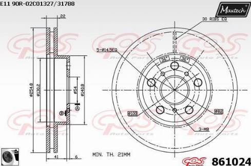 Maxtech 861024.0060 - Bremžu diski ps1.lv