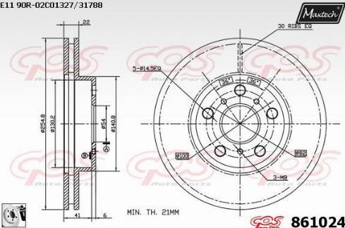 Maxtech 861024.0080 - Bremžu diski ps1.lv