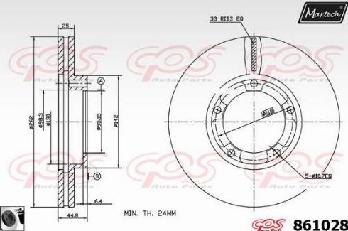 Maxtech 861028.0060 - Bremžu diski ps1.lv