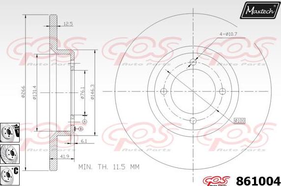 Maxtech 861028 - Bremžu diski ps1.lv