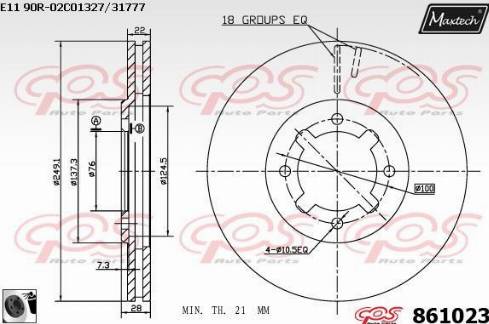 Maxtech 861023.0060 - Bremžu diski ps1.lv