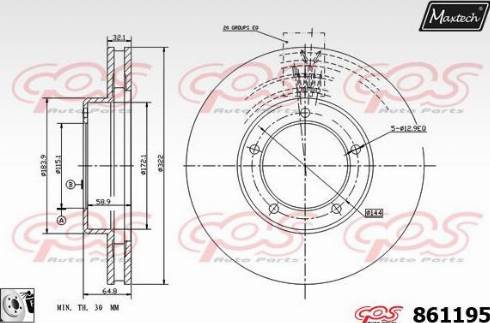 Maxtech 861195.0080 - Bremžu diski ps1.lv