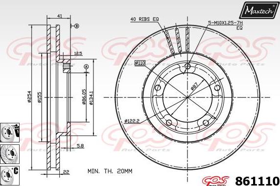 Maxtech 861195 - Bremžu diski ps1.lv