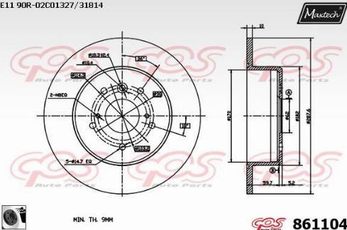 Maxtech 861104.0060 - Bremžu diski ps1.lv