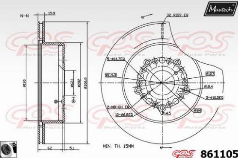 Maxtech 861105.0060 - Bremžu diski ps1.lv