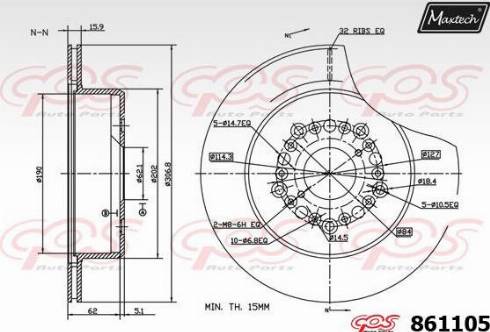 Maxtech 861105.0000 - Bremžu diski ps1.lv