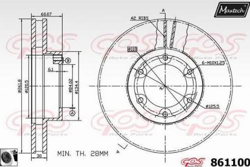 Maxtech 861100.0060 - Bremžu diski ps1.lv