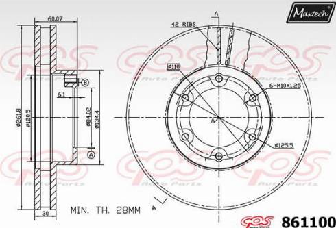 Maxtech 861100.0000 - Bremžu diski ps1.lv