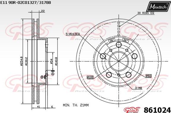 Maxtech 861100 - Bremžu diski ps1.lv