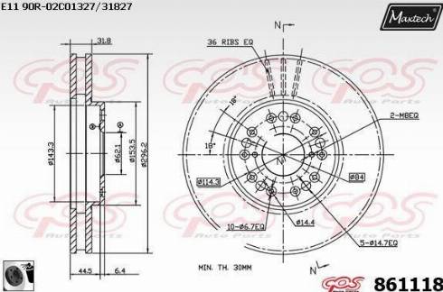 Maxtech 861118.0060 - Bremžu diski ps1.lv