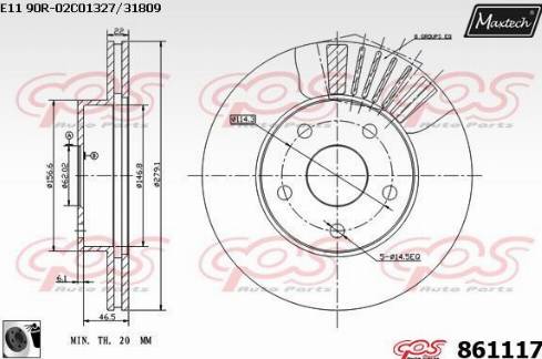 Maxtech 861117.0060 - Bremžu diski ps1.lv